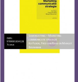 Samenvatting Marketing Communicatie Strategie