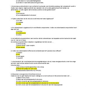 Oefenvragen Celbiologie Deeltentamen 2
