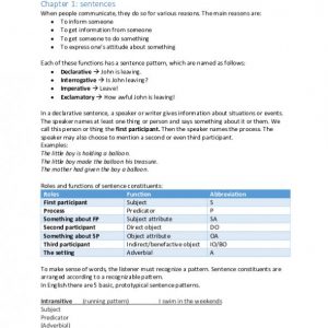 English Sentence Analysis (Syntax 2)