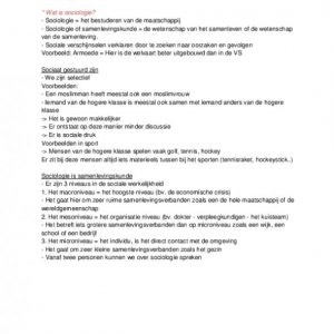 Samenvatting Sociologie