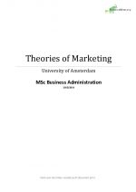 Summary Theories of Marketing