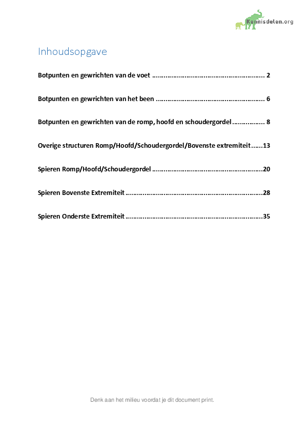 Uitwerking;  Anatomie origo-insertie-functie-palpatie gehele lichaam