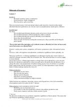 Summary Philosophy of Economics