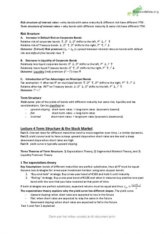 PPLE Money and Banking Midterm Summary KennisDelen