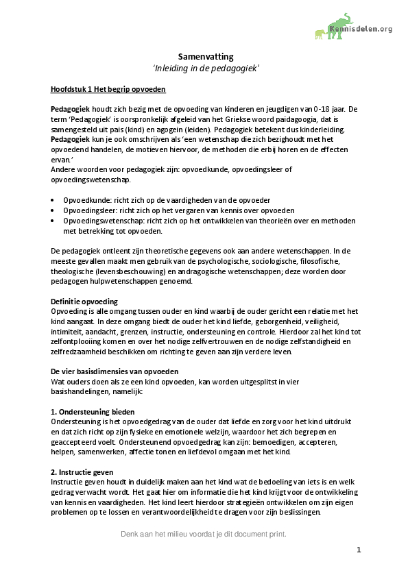 Inleiding in de pedagogiek