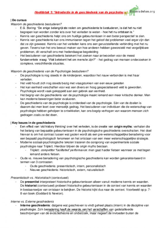 Psychologie als Wetenschap samenvatting 1 t/m 15