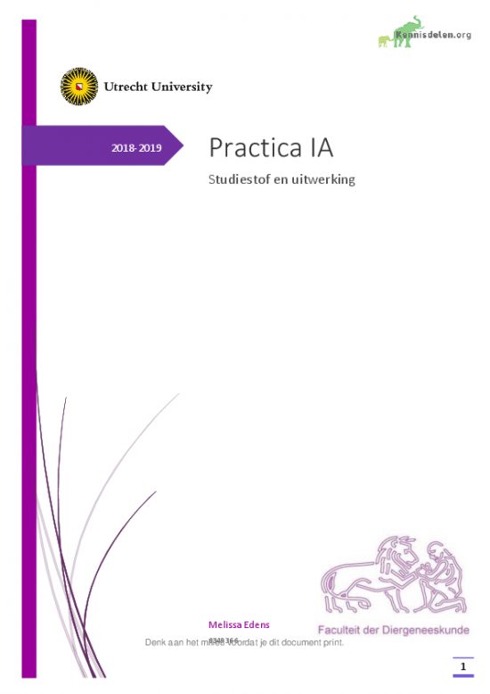 Infectie en afweer alle practica en leerstof 2019