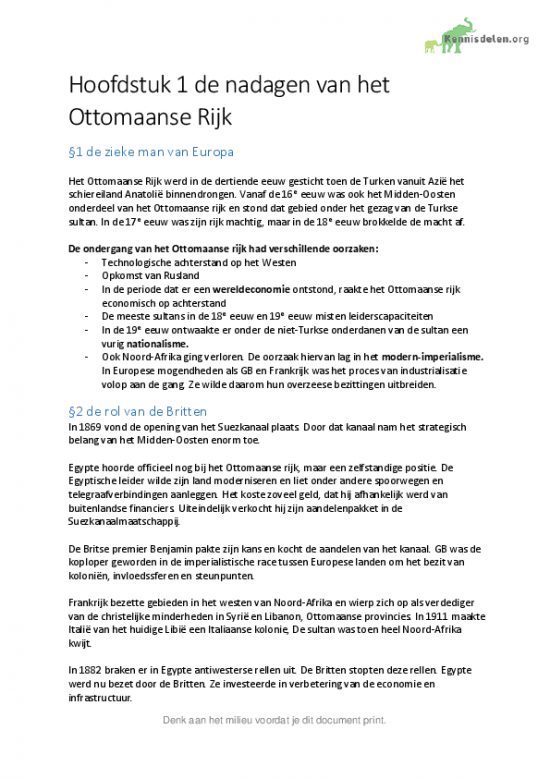 Ottomaanse Rijk samenvatting