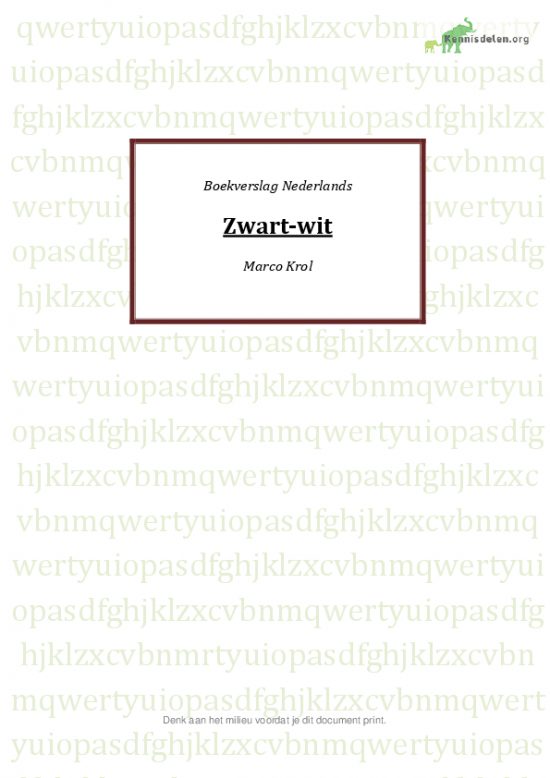 Boekverslag zwart-wit leesboek