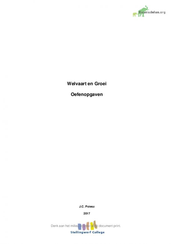 economie welvaart en groei extra opgaven