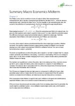 Summary Macro Economics Endterm for Premaster Economics at Utrecht University