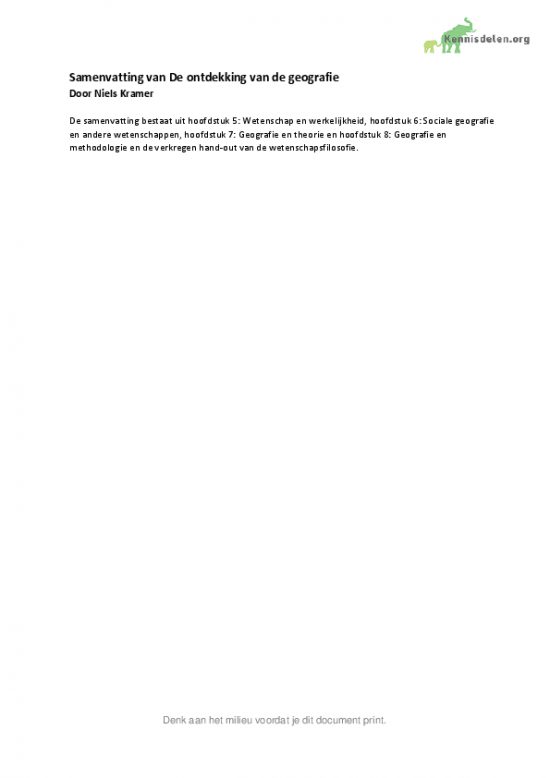 Samenvatting Wetenschappelijke Vorming Hoofdstuk 5, 6, 7 en 8 en hand-out van wetenschapsfilosofie