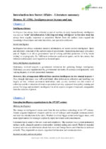 Introduction into Secret Affairs (8910IS013) mandatory readings summaries